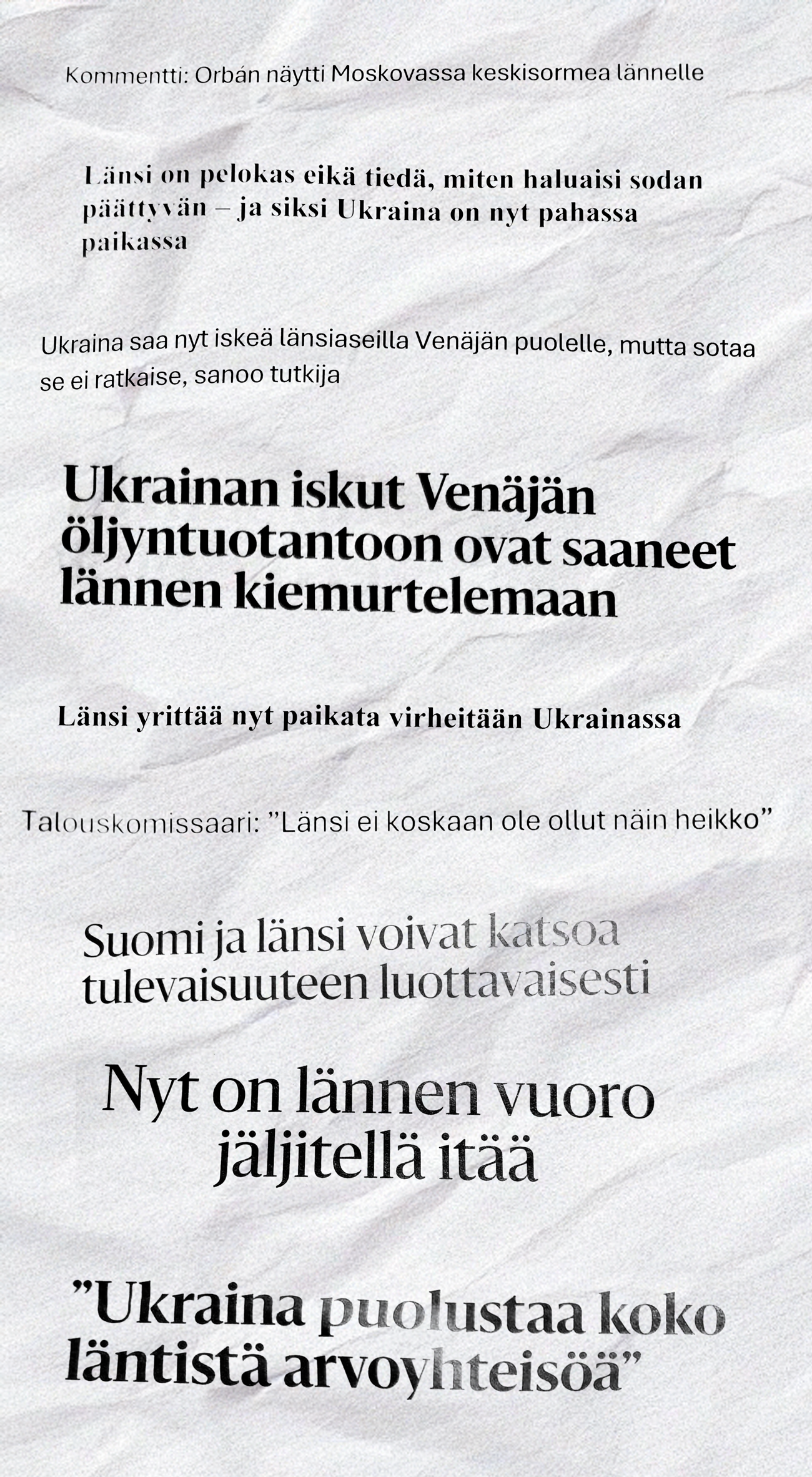 Kollaasi lehtiotsikoista